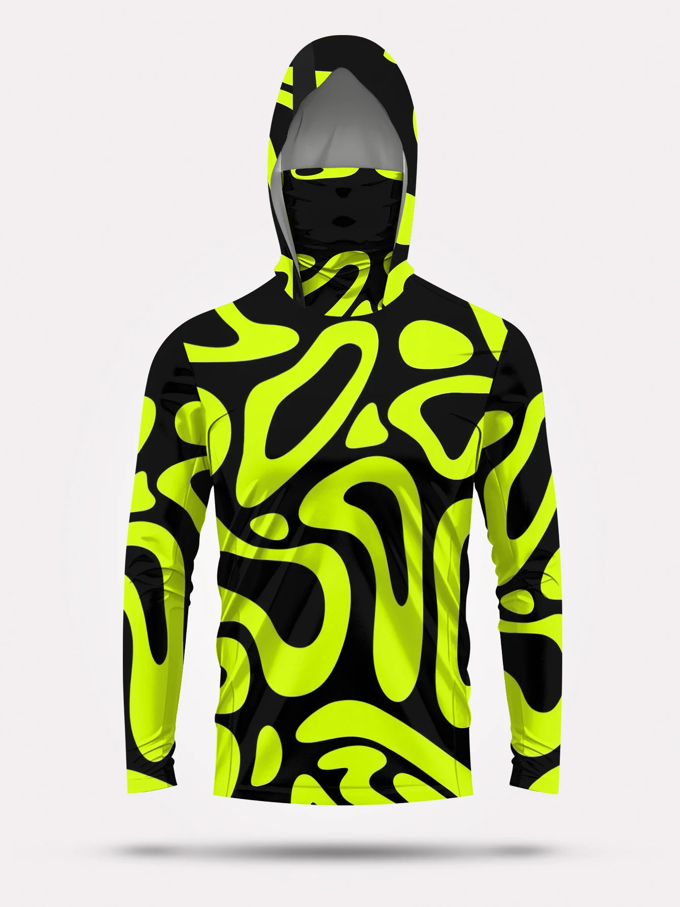 Men's Neon Green Abstract Prin - đánh giá và giá Fishing Mask Sun Protection